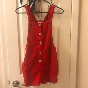 Urban Outfitters red overalls